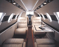 Het interieur van een Cessna Citation CJ1