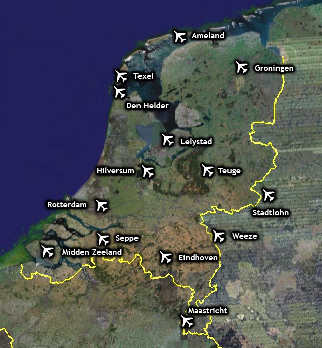 Vliegvelden in Nederland